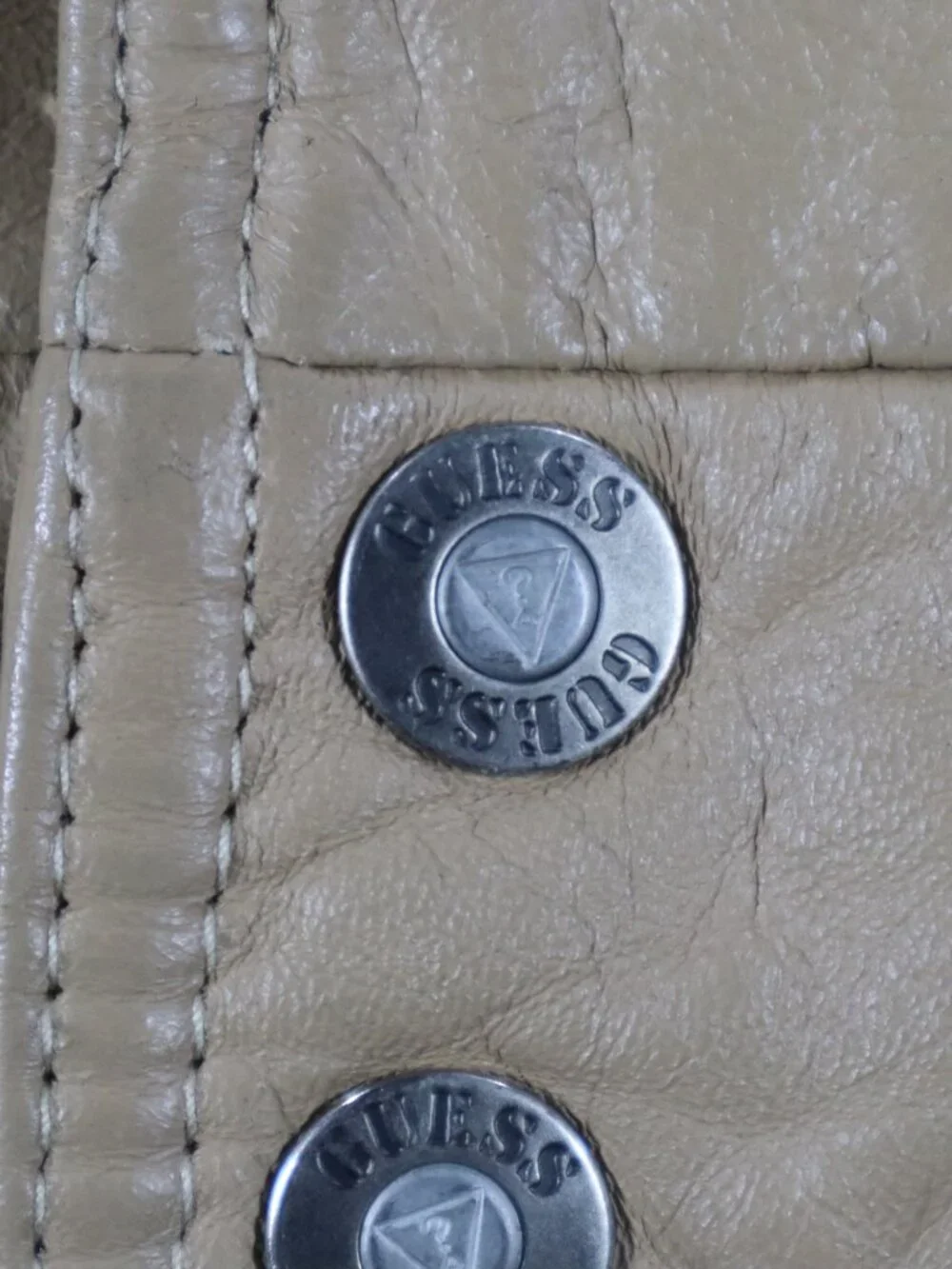 Vintage GUESS Leather Varsity Bomber Jacket Size XL Rare - Picture 5 of 13
